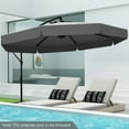 thumbnail image 4 of Costway 10 FT Offset Hanging Umbrella  Patio Cantilever Umbrella with Cover Gray, 4 of 10