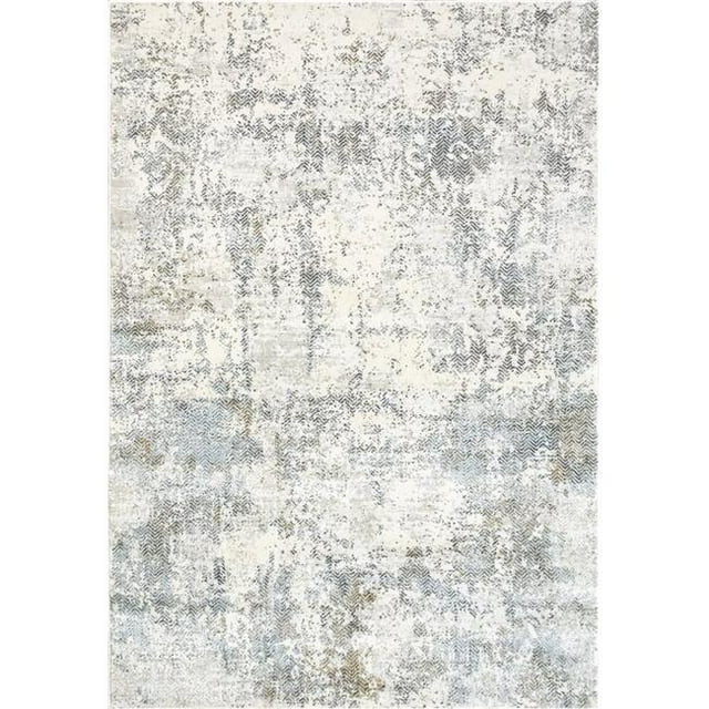 Dynamic Rugs QU71027061150 6 ft. 7 in. x 9 ft. 6 in. Quartz 27061 Rectangle Transitional Area Rug - 150 Ivory & Blue