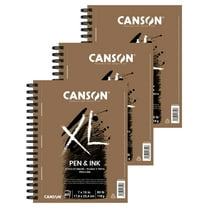 Canson XL Series Pen & Ink Pad, Side Wire Binding, 60 Sheet, 7x10 inch, Pack of 3