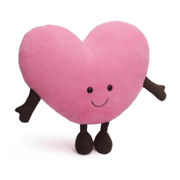 Annshein 1 lb Weighted Heart Plush Pillow - 12 Stuffed Animal Weighted Plush Toy, Cute Valentine's Day Gift, Cuddle Heart Red/Pink C113