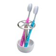 thumbnail image 3 of Soporte para cepillo de dientes, para maquinilla de afeitar, encimera de tocador de baño, organizador de baño de cepillo de dientes de acero inoxidable (blanco), 3 of 4