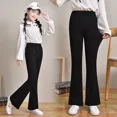 thumbnail image 5 of Pantalones acampanados negros de moda para niñas, estilo de ropa de abrigo de primavera/otoño, pantalones para niños, pantalones para niños con estilo, 5 of 5