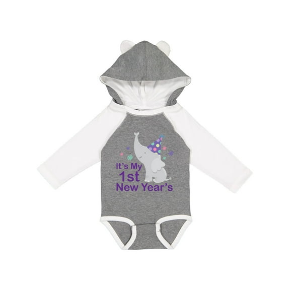 Inktastic It's My 1st New Year's Elephant Boys or Girls Long Sleeve Baby Bodysuit