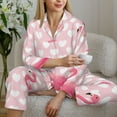 thumbnail image 6 of Sikiie Cute Flamingo with Heart Women's Long-Sleeve Shirt and Full-Length Bottom Pajama Set (s-xxl)-Small, 6 of 7