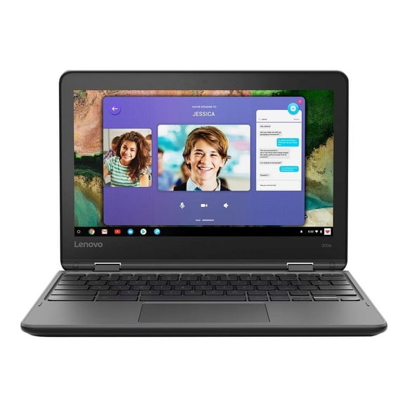 Refurbished (Acceptable) Lenovo 300e 2nd Gen 2-in-1 Chromebook 11.6" Touchscreen HD Laptop (MediaTek M8173c, 4GB RAM, 32GB eMMC, Chrome OS) - Black (81QC0000US)