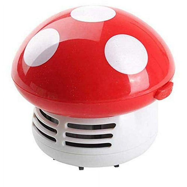 Mini aspiradora de mesa Gocomcom HONBAY, con forma de hongo, portátil y de esquina (roja)