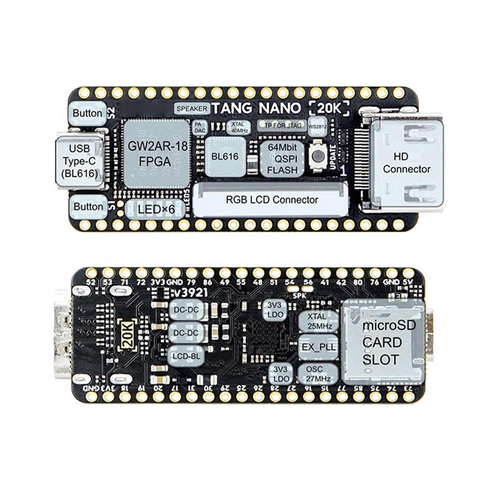 20K FPGA Sipeed Innovative PCB Game Development Board for Creating Unique Gaming Experiences