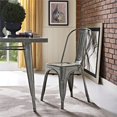 thumbnail image 4 of Hawthorne Collections 18" Modern Metal Dining Chair in Distressed Gunmetal Gray, 4 of 4