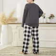 thumbnail image 4 of HaoXianJian Women's 2 Piece Pajama Plus Size XL-5X Long Sleeve Plaid Print Pants Pjs s Sleepwear, 4 of 6