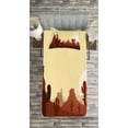 thumbnail image 3 of Ambesonne Cactus Quilted Bedspread Set 2 Pcs, Arid Country Eco Sunset, Twin Size, Yellow Brown Redwood, 3 of 3