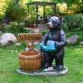 thumbnail image 5 of YIQMI Standing Black Bear Garden Statue with Welcome Sign and Watering Can, Outdoor Resin Wildlife Yard Decor with Flower Planter Pot for Patio, Lawn, Porch, 5 of 11