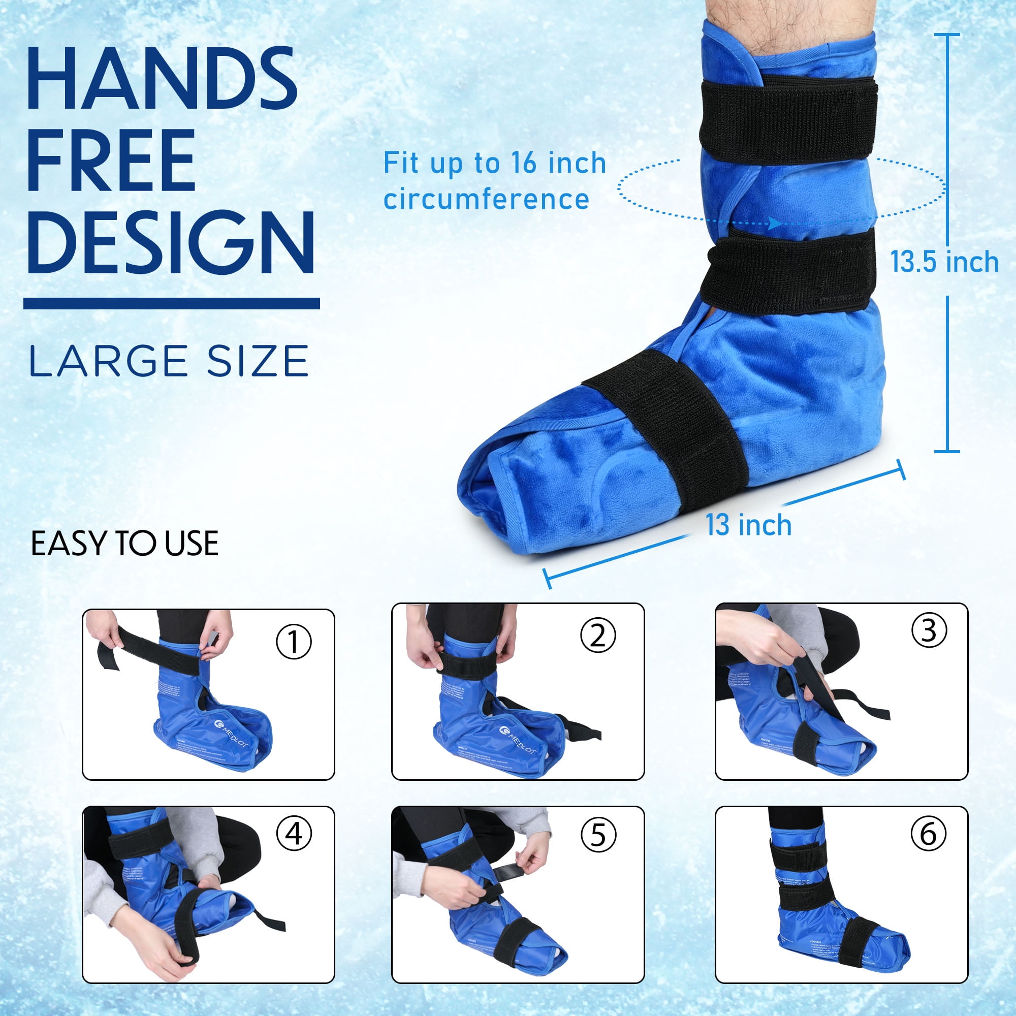 LotFancy Foot Ankle Ice Pack Wrap, Hot Cold Therapy , Large Reusable Gel Ice Pack