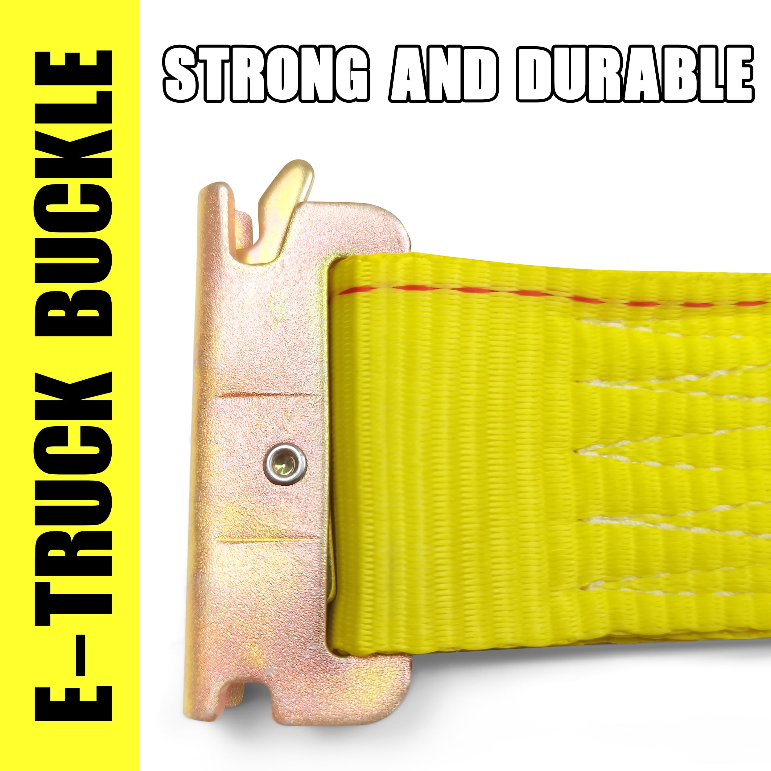 KJE E-Track Ratchet Straps (4 Pack) - 2" x 20' Heavy Duty Cargo Tie-Downs - 4,500LBS Capacity - for Cargo Vans, Trucks & Trailers - Standard E Track Fitting