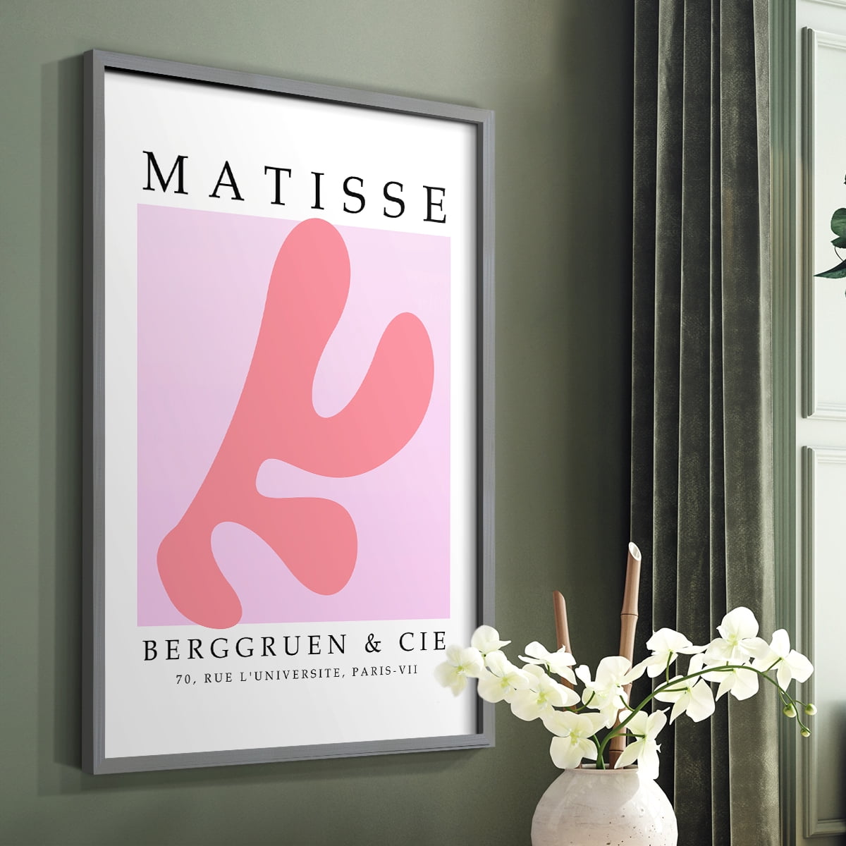 Matisse CCCLIII in Gray Solid Wood 16 x 20 Framed Print