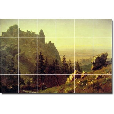 Ceramic Tile Mural-Albert Bierstadt Landscapes Painting 117. 25.5" w x 17" h using (24) 4.25 x 4.25 ceramic tiles