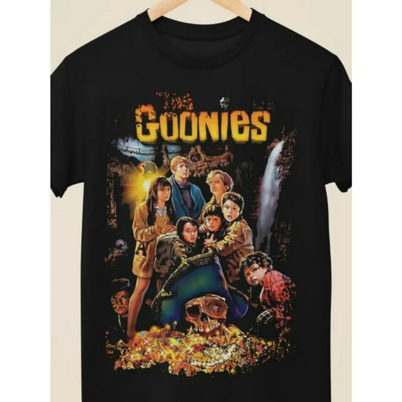 The Goonies - Movie Poster Inspired Unisex Black T-Shirt, Comfortable Men's T-shirt, Round Neck T-shirt, Super Soft, Breathable, Moisture-wicking, Lightweight 100% cotton