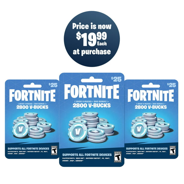 FORTNITE 59.97 InGame Currency Gift Cards ( 3pk 19.99