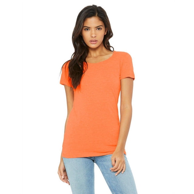 Bella + Canvas T-Shirt à Manches Courtes Triblend pour Femmes - Triblend ORANGE - m