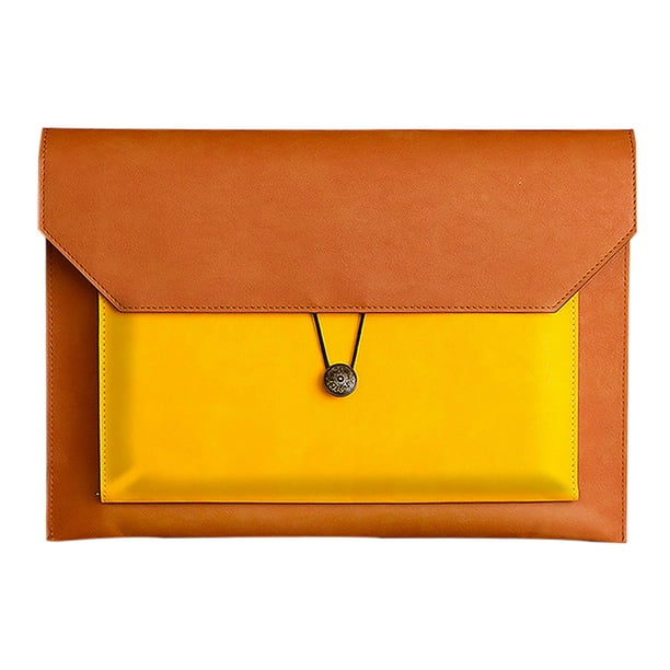 Fiudx Portadocumentos de Cuero A4, Diseño Impermeable, Múltiples Compartimentos para Documentos, Cierre a Presión Seguro, Elegante Almacenamiento de Oficina, Ideal para Reuniones de Negocios y Confer