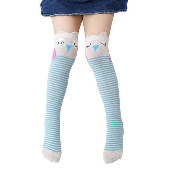 Cartoon Animal Cat Bear Fox over Calf Knee High Socks, 5 Colors, One Size