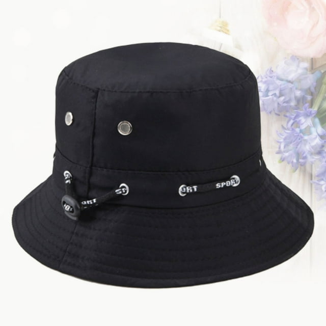unbranded 1Ud Sombrero Bucket Negro Para Mujer Con De Amplia Para Protección El Sol