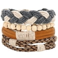 thumbnail image 1 of Miangastore Adjustable Braided Bracelet Hemp Rope 4Pack 2.4In Diameter, 1 of 9