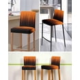 thumbnail image 5 of Burnt Orange Black Ombre Bar Stool Covers Set of 4, Modern Abstract Striped Gradient Stretch Bar Chair Covers with Backs, Removable Pub Counter Height Chair Cover for Kitchen Dining Room Cafe, 5 of 7