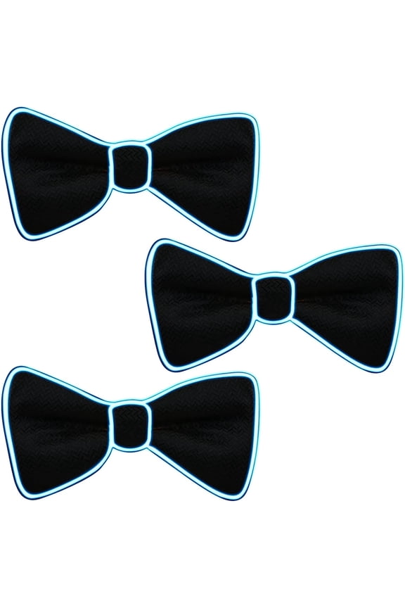 3 Pcs LED Bow Tie Light Up Bow Tie LED Bow Tie Adjustable Light Up Bow Tie, Novelty Bow Tie Party Glowing LED Tie