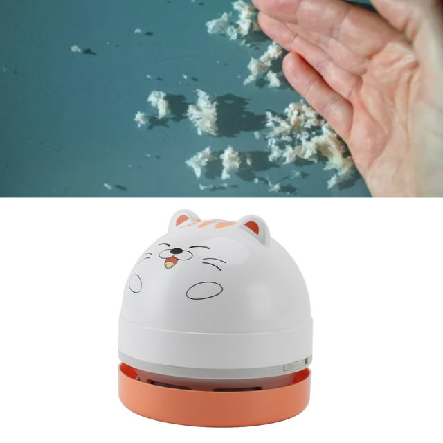 Mini Vacuum Cleaner, Small Desk Cleaning Tool Lightweight Table Dust Crumb Sweeper Cordless Desktop Vacuum Cleaner for Cleaning Dust Crumbs Computer Car
