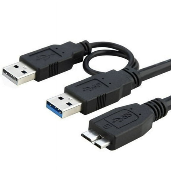 Importer520 USB 3.0 DUAL Power Y Shape 2 x Type A TO Micro B SuperSpeed Cable External Hard Drives For Seagate/Toshiba/WD/Hitachi/Samsung
