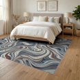 thumbnail image 3 of ODIKA 6'x9' Washable Area Rug Front Fluid Door Subtle Drifting Motifs Bedside Beige Ru Skid for Queen Size Bedroom, Under Bed, Master Suite, Easy Care, Non-Shedding, 3 of 7