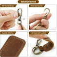 thumbnail image 3 of Genuine Leather Car Keychain Universal Keychain Unisex Leather Keychain Holder, 3 of 5