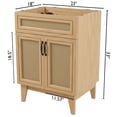 thumbnail image 5 of JONATHAN Y Javer 24 in. W x 18 in. D x 33 in. H, Rattan 2-Shelf, Bath Vanity Cabinet ONLY, Oak, VAN1009A, 5 of 7