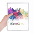thumbnail image 1 of Houston America City Watercolor Notebook Loose Diary Refillable Journal Stationery, 1 of 3