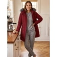 thumbnail image 5 of Wantdo Women's Long Coat Insulated Winter Jacket Waterproof Outerwear Coat with Hood Wine Red XL, 5 of 7