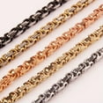 thumbnail image 4 of QQTDFG 7-40'' 4/5/8mm Mens Jewelry Multi-Color Stainless Steel Byzantine Chain Necklace-Rose Gold-5mm-20 inch, 4 of 7