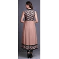 thumbnail image 4 of Bimba Light Pink Salmon Geometric Indian Long Kurti For Women Party Wear Printed Sleeveless Anarkali Kurti Dress Large, 4 of 6