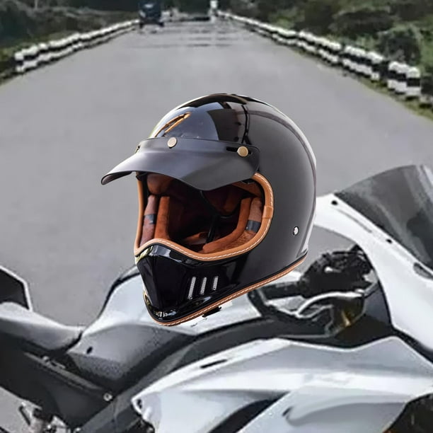 Visera para de motocicleta (negra), abierta, con 3 botones a presión, 7,87 x 5,51 x 1,18 pulgadas, protector solar.