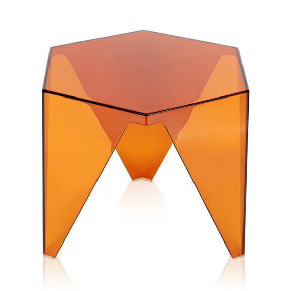 Oumilen Modern Hexagon Plastic Coffee Table, Orange