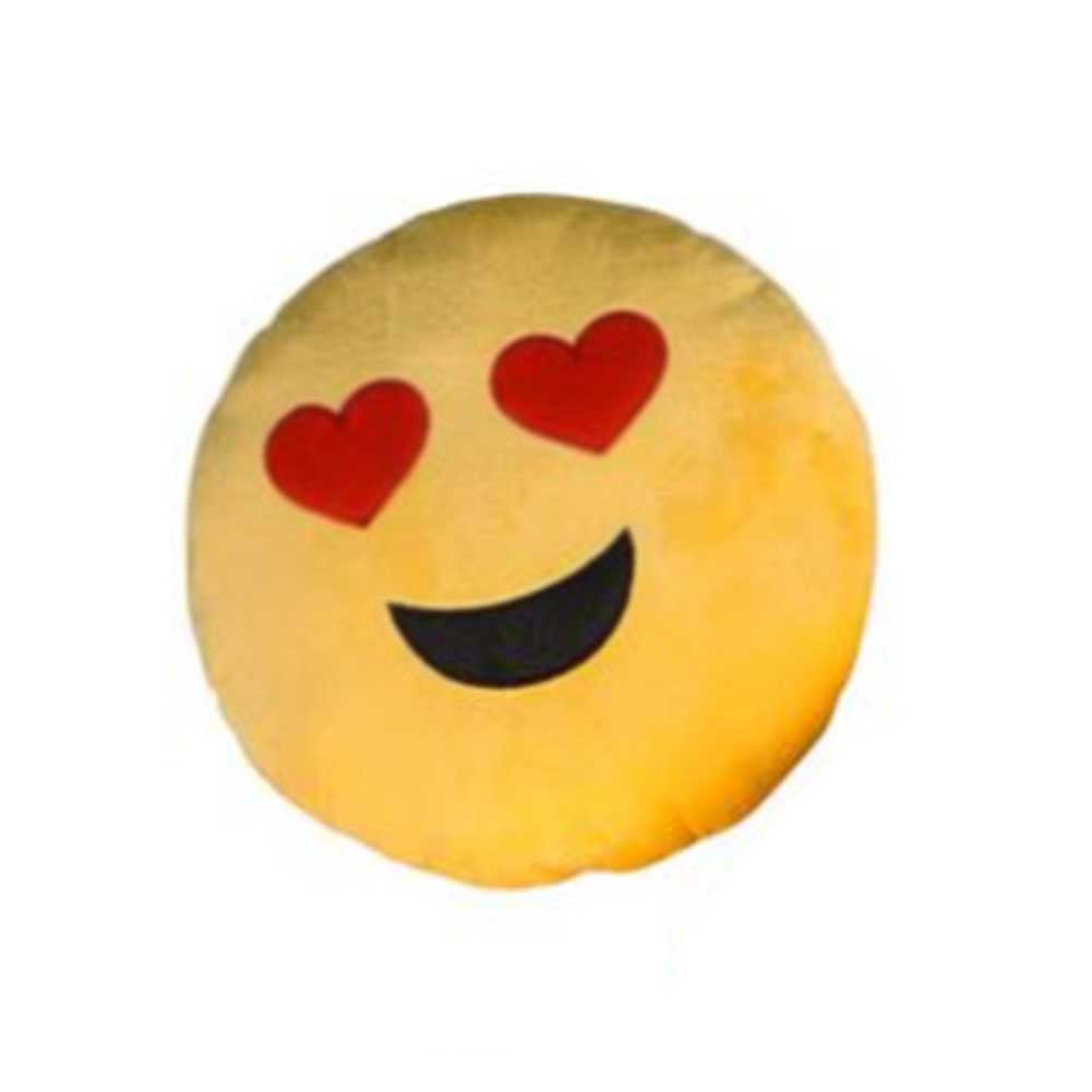USA SELLER Emoji Pillow 11"Inch Large Pink Emoticon Heart with Ribbon Yellow 