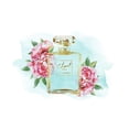 thumbnail image 3 of Greenwood, Amanda 18x13 Black Modern Framed Museum Art Print Titled - Gold Bottle with Peonies Teal, 3 of 5