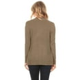 thumbnail image 3 of Women's Plus Size Basic Open Front Long Sleeves Side Pockets Solid Casual Knit Cardigan, 3 of 3