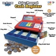 thumbnail image 3 of Dr. STEM: Solar-Powered Cash Register - Red - 68pc Store & Shopping Roleplay Toy, Working Math Calculator, Sounds, Play Money & Debit Card, Kids 3+, 3 of 10