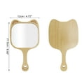 thumbnail image 2 of Unique Bargains Square Cat Ears Handheld Mirror for Beauty Travel Wood Color, 2 of 5
