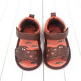 thumbnail image 5 of Linfrsh Baby Girls Boys Sandals Summer Beach Shoe Rubber Sole Leather Mesh Toddler First Walking Princess Outdoor Shoes(Brown,12-18 Months), 5 of 7