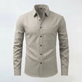 thumbnail image 2 of Stamzod Men's Dress Shirts Solid Collared Long Sleeve Shirt Business Casual Work Button Up Shirt with Pockets Gray 01 L, 2 of 5