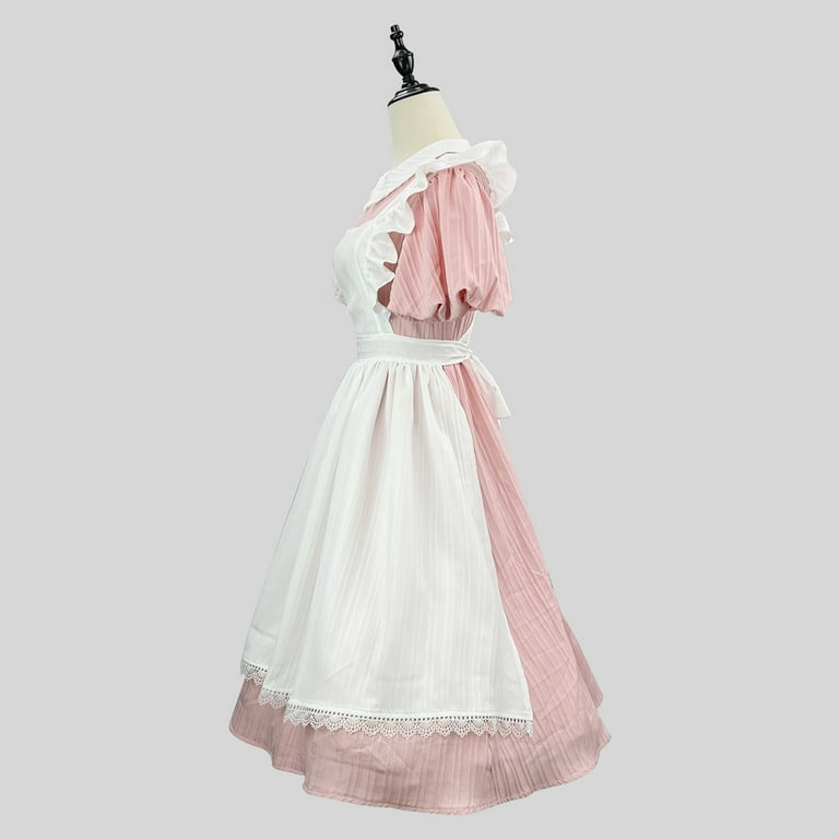 open lace back dress Amazon.com: JOLINE High Neck Sissy French Maid Uniform Satin Pink Lace  Dresses Crossdress (Small) Pink : Clothing, Shoes & Jewelry main image 1