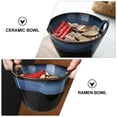 thumbnail image 4 of OATIPHO Ceramic Ramen Bowl Navy for Storage Creative Noodle Bowl 1Pc, 4 of 8