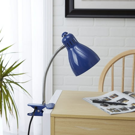 Mainstays Gooseneck Clip Lamp Cfl Bulb Included Blue Com Mainstays Gooseneck Clip Lamp Cfl Bulb Included Blue