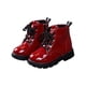 thumbnail image 1 of UKAP - Botas de combate para niños y niñas, botines impermeables, botas de piel sintética con cordones y cremallera, 1 of 6